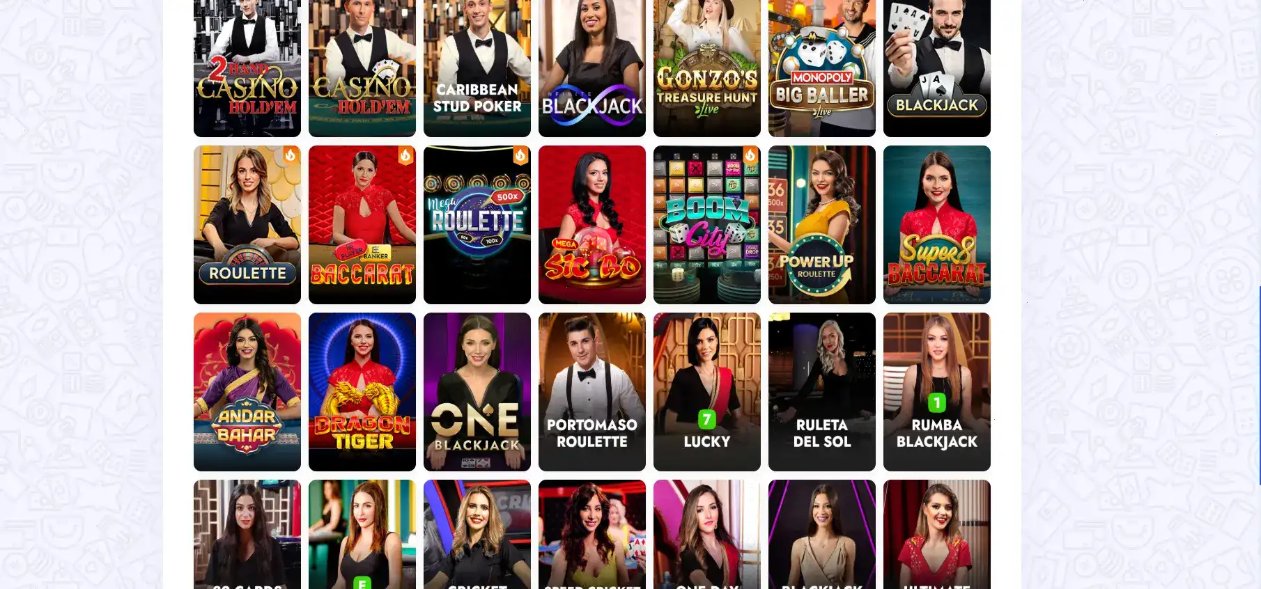 Интерфейс игрового зала Абсолют 777 с множеством слотов